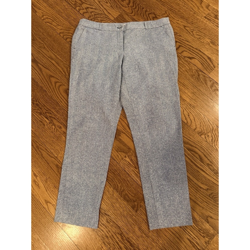 Michael Kors Women's Size 14 Blue Herringbone Print Pants